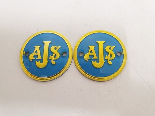 Ajs tank emblems pair - emblems, gold