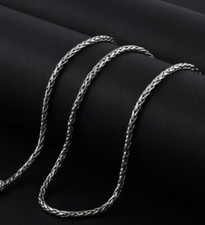 handmade 2.5 mm byzantine bali wheat chain necklace in 925 sterling silver