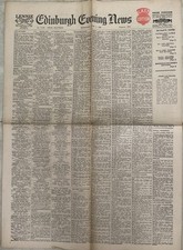 ORIGINAL EDINBURGH EVENING NEWS 9th JUNE 1943   GENEALOGY   WW11   NEWSPAPER