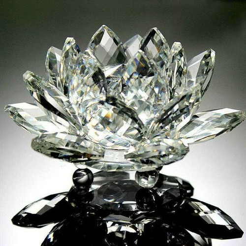 Crystal lotus candle holder - lotus,