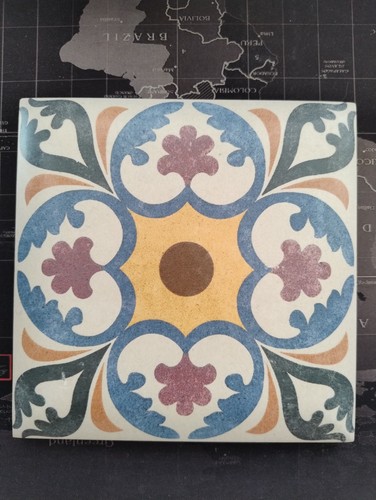 Glazed ceramic tile - tile, teapot