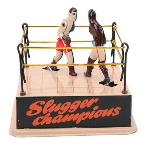 Vintage tin wind boxing toy - tin, wind-up