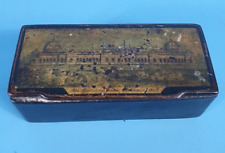 Very Rare Antique 1862 International Exhibition Souvenir Papier Mache Snuff Box.