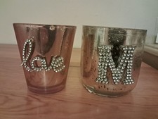 Next Votive And Candle Each With Diamante Decoration