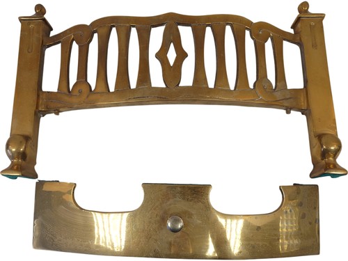 Antique brass fire fender - antique,
