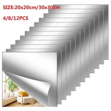 Mirror Tiles Wall Sticker Acrylic Self Adhesive Stick On Anti Shatter Home Decor