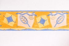 PASTEL YELLOW BLUE LEAF SWIRL