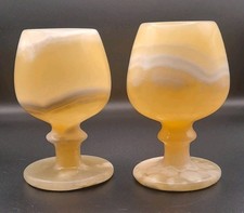 Pair Onyx Wine Glasses