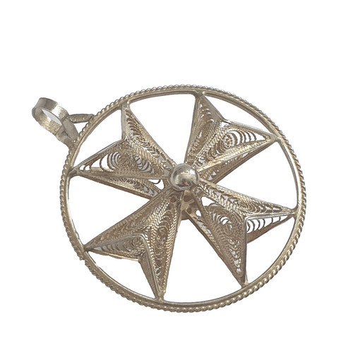Vintage silver cross circle - vintage,