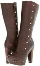 UGG® AUSTRALIA COSIMA TALL BROWN LEATHER BOOTS UK 6.5 EUR 39 USA 8 RRP £240