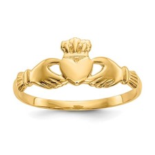 Real 14k yellow gold claddagh - real,