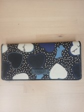 Radley Hearts Oilskin Flapover Matinee Purse Wallet Black RRP £45