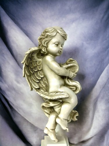 Vintage cherub sculpture angel - vintage,