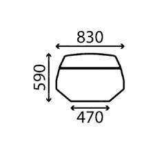 ROOF WINDOW GLASS FOR JCB 515-40 520-40 527-55 LOADALLS.
