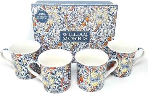 Golden lily mugs - golden,