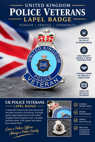 Police veteran enamel - gb,