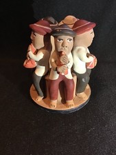 Vintage Minka Peruvian Terra Cotta Clay Pottery Folk Art Circle Of Musicians