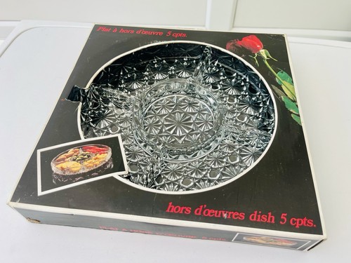 Vintage glass snack serving - vintage,