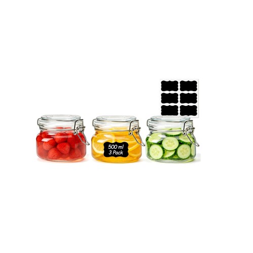 Square glass storage jars - glass,
