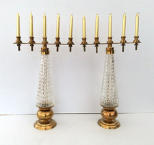 Pair 20thC Brass & Pressed