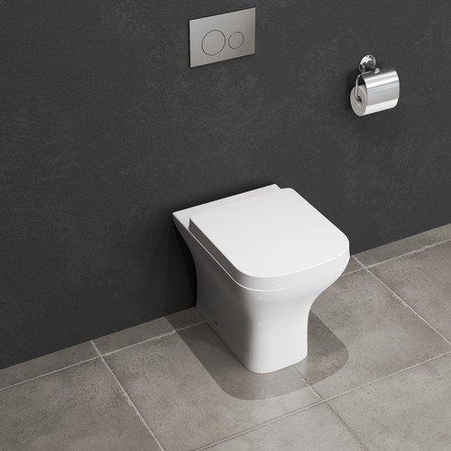 Back wall square toilet - wall,