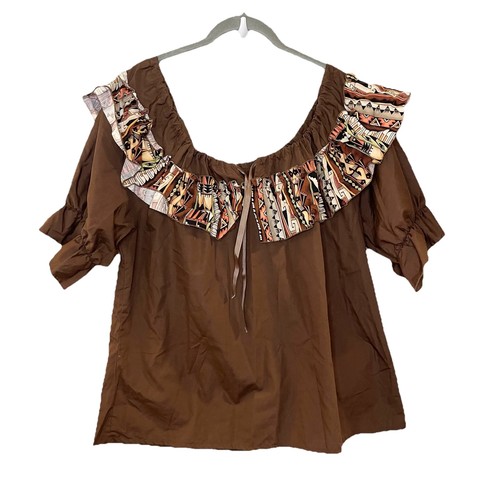 Mondiki brown ruffled square - ruffled,