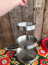 VINTAGE RETRO IKEA STAINLESS STEEL FRUITS & VEGETABLE HANGING 3 LAYER HOLDER