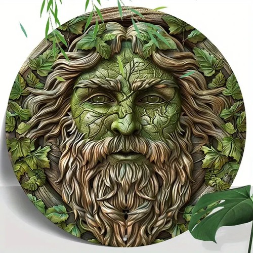 Pagan green forest man face - pagan,