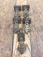 5 ANTIQUE GILT BRASS DRAWER PULL HANDLES FRENCH ROCOCO STYLE By CROFT & ASSINDER