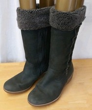 Women's Shoes ECCO 'Shiver' Wedge BOOTS High Cut Zip Black Ex Con Sz Uk 4 Eu 37