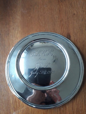 Large antique  solid silver ink well