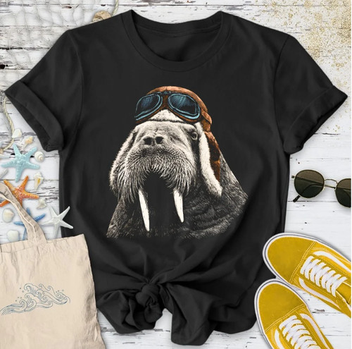 Aviator walrus shirt - walrus, t
