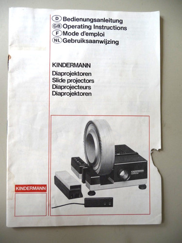 Instructions slide projector