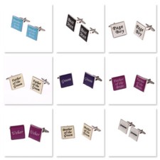 CUFFLINKS WEDDING SQUARE GROOM, BEST MAN, USHER CUFF LINK ETC - 6 COLOURS!