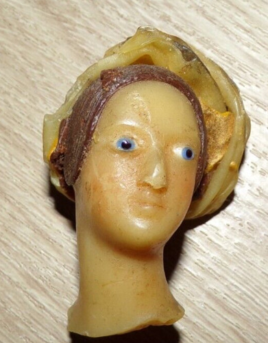 Antique wax doll - wax,