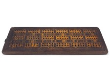 19th Century Wooden Cribbage Board With Tunbridge Ware Type Inlay, 25.5cm x 9cm