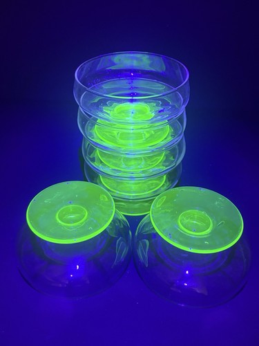 Vintage uranium glass dessert - vintage,