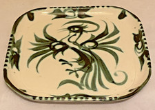 Celtic Pottery Newlyn Cornwall Phoenix Bird Square Dish 20cm