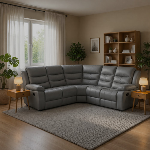 Roma corner black grey - corner, leather