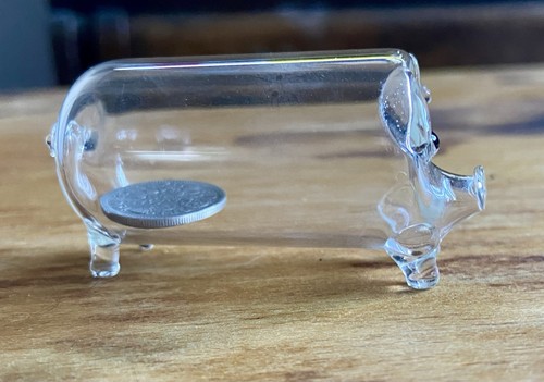 Hand blown glass pig - glass,