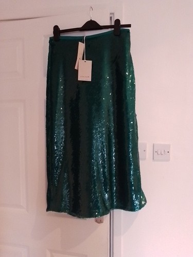 Jigsaw emerald green - green, sequin