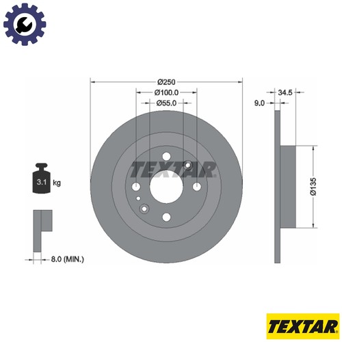 Brake disc 92061700 for - 2x,