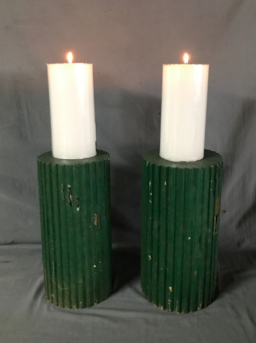 Two fluted wood - fluted, shabby