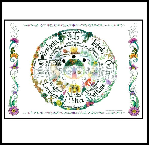 Pagan birthday card wheel - card, of