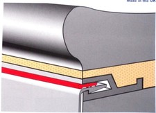 SWIMMING POOL LINER WEDGE LOCK DARK GREY PER METRE LENGTH