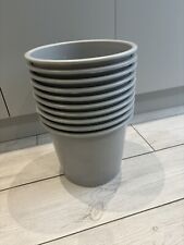 10x Plastic Waste Bin Grey 5 Star