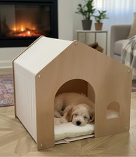 BEIGE Wooden Indoor Pet House