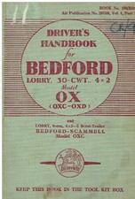 BEDFORD OXD 30cwt 4x2 WW2 TRUCK & SCAMMELL OXC 6-TON TRAILER '43 DRIVER HANDBOOK