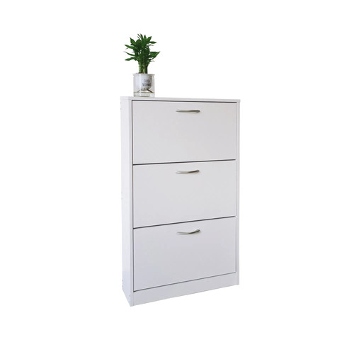 White narrow shoe cabinet - narrow,