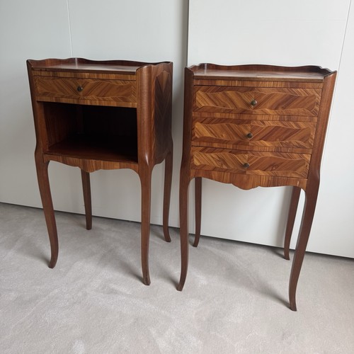 Pair french bedside tables - pair,